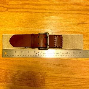 Brown leather and cream waist belt